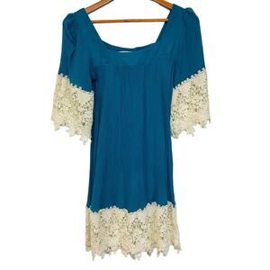 Altar’s State Dress Turquoise with Crochet Details size S